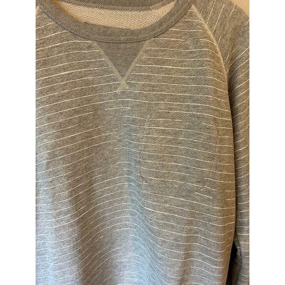 OUTERKNOWN Men's Grey Striped Pullover Sweatshirt - Large - Picture 5 of 8